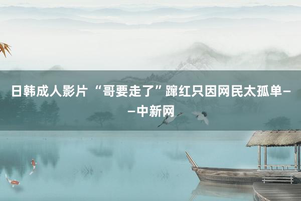 日韩成人影片 “哥要走了”蹿红只因网民太孤单——中新网