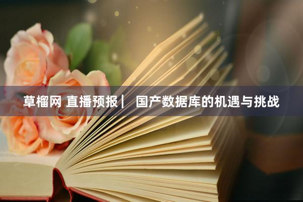 草榴网 直播预报 ▏国产数据库的机遇与挑战