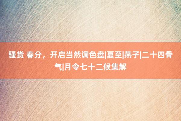 骚货 春分,开启当然调色盘|夏至|燕子|二十四骨气|月令七十二候集解