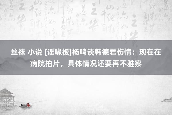 丝袜 小说 [谣喙板]杨鸣谈韩德君伤情：现在在病院拍片，具体情况还要再不雅察