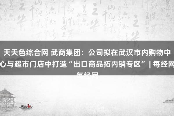 天天色综合网 武商集团：公司拟在武汉市内购物中心与超市门店中打造“出口商品拓内销专区” | 每经网