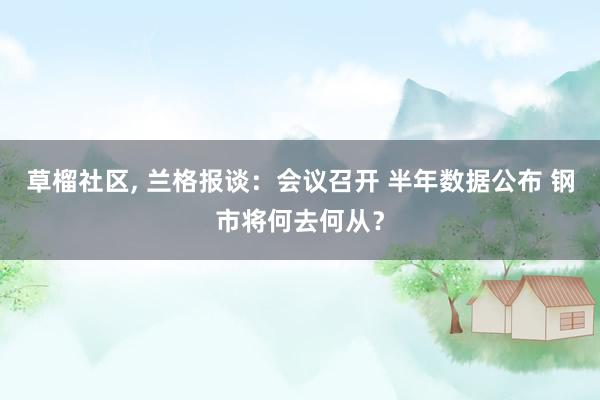 草榴社区, 兰格报谈:会议召开 半年数据公布 钢市将何去何从?