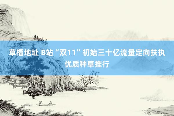 草榴地址 B站“双11”初始三十亿流量定向扶执优质种草推行